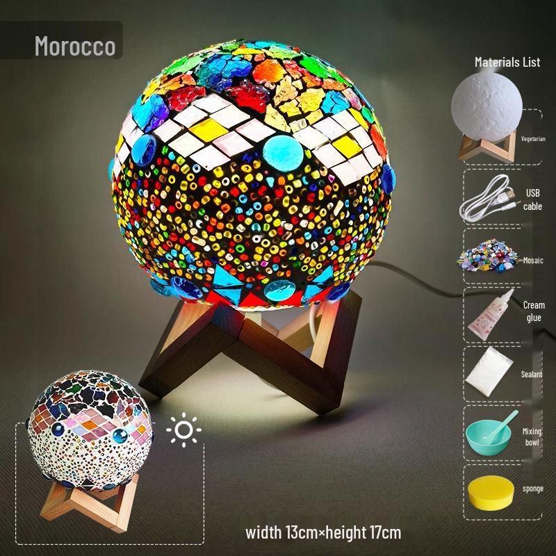 

Набор для мозаичной лунной лампы своими руками - Ночник ручной работы, сенсорная лампа для Дня матери