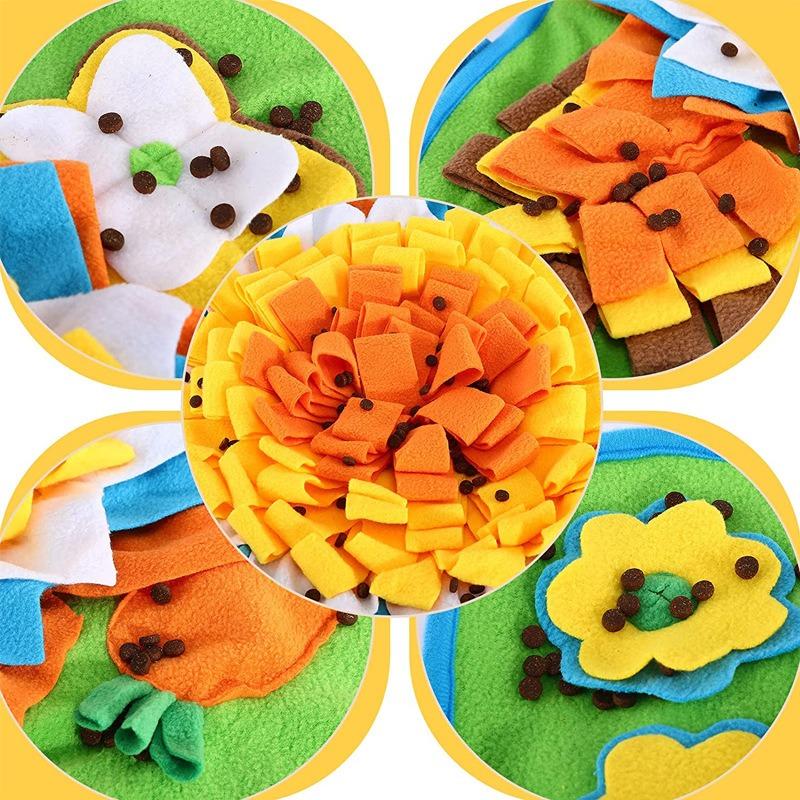 Flower‑Shaped Pet Snuffle Mat Washable Foraging Puzzle Toy Nose Work Slow Feeding Cushion for Small Medium Dogs