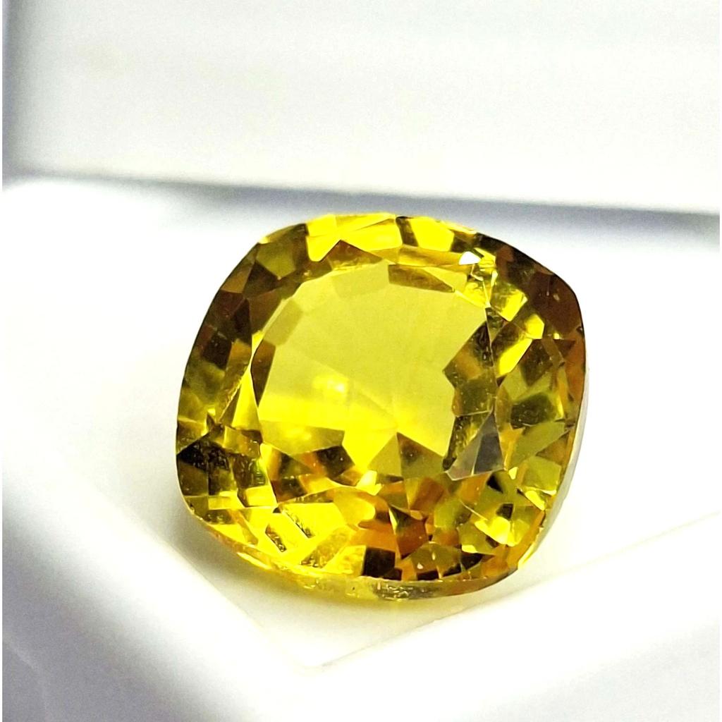 Fabulous Yellow Sapphire Natural Cushion Cut 7-9 Ct Certified Loose Gemstone