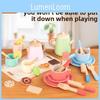 Wooden Afternoon Tea Cookies Cups Tableware Set Children Toys For Imaginative Pretend Play