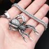 New Gothic 316L Stainless Steel Spider Pendant Necklace For Men Fashion Unique Punk Animal Necklaces Biker Jewelry