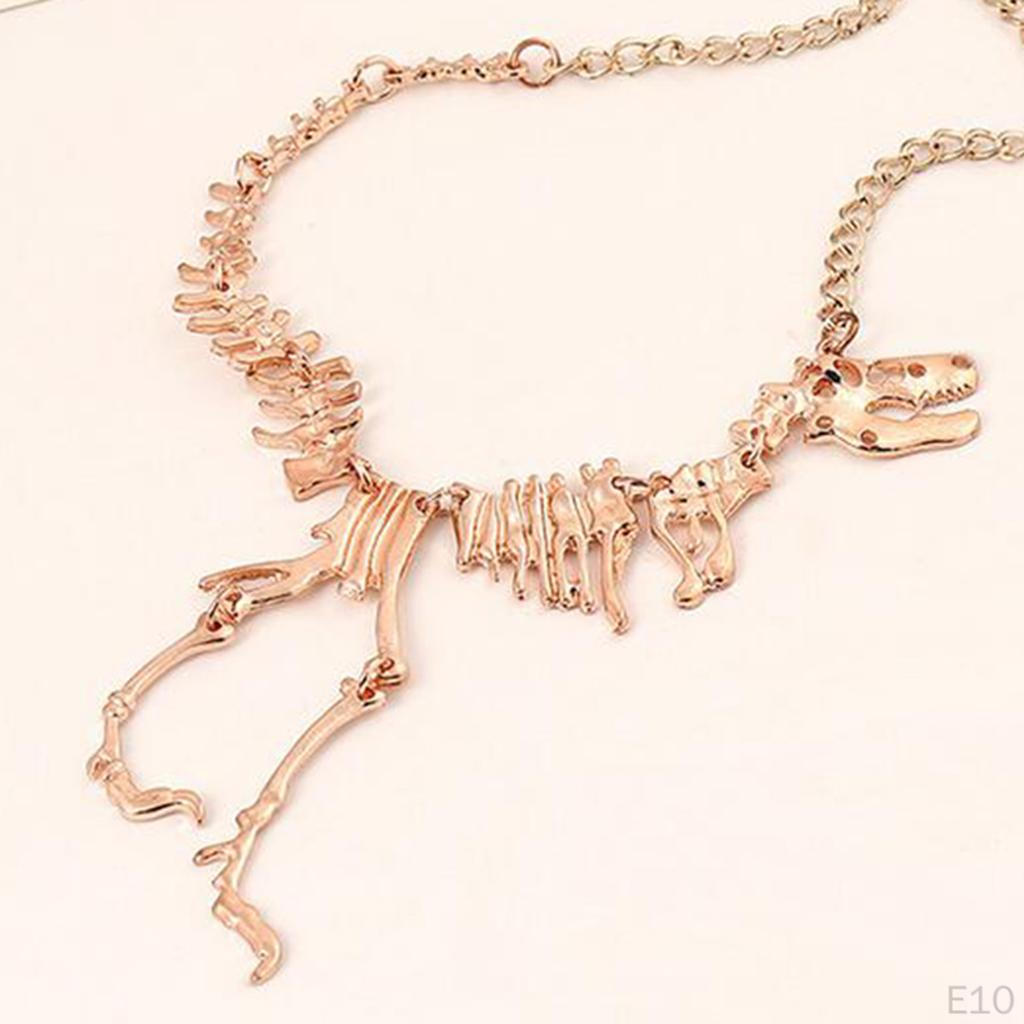 Antique Dinosaur Skeleton Choker Necklace Collar Biker Men Jewelry