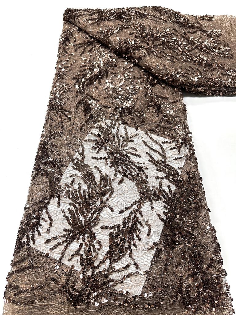 Wholesale African Sequins Lace Fabrics 2026 Nigerian French Sequins Net Lace Fabric For Women Dress Wedding High Quality 5Yards