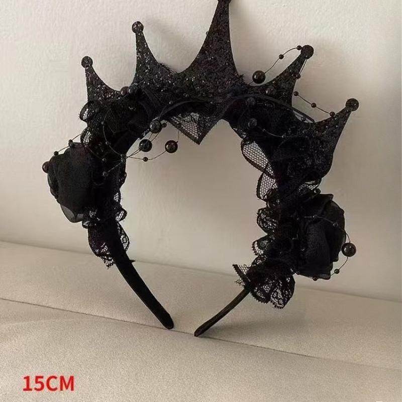 

Повязки на голову Черные розы Кружевные короны Хэллоуин Темные волосы Платья Королева Праздничные платья Головные уборы Милые Крутые Реквизиты Ролевые игры