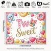 2D Two Sweet 2nd Birthday Backdrop Donut Candy Theme