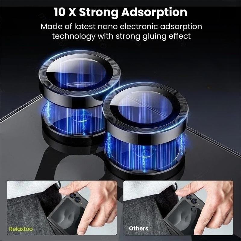 1-3PCS 9H HD Tempered Glass Camera Lens Protector Film Anti-scratch Alloy Metal Lens Ring Cover For Samsung Galaxy Z Flip 7 6 5