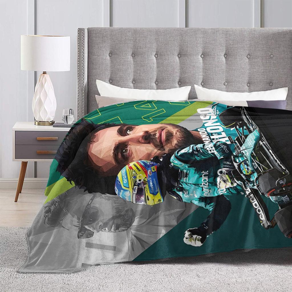Coperte da Corsa Fernando Alonso Flanella Invernali Coperte Morbide Multifunzione per Divano Letto Trapunta