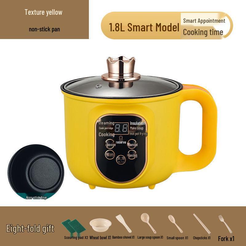 Olla Eléctrica Multifuncional: Olla Caliente, Vaporera, Sartén y Mini Olla Calefactora Inteligente para Dormitorio y Uso Doméstico
