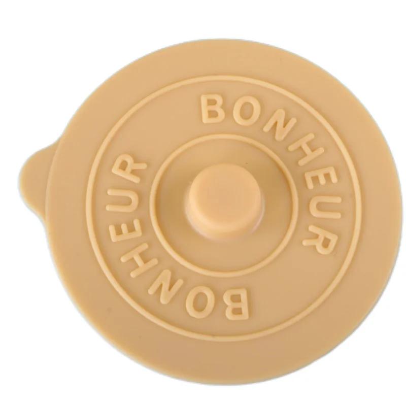 

Simple Solid Color Concave Embossed Letter Silicone Rubber Integrated Cover Creative Water Cup Dust Cup Lid Round Cold Mug Lid жовтий