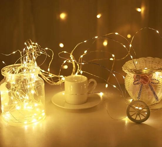 Wire Lights 50 Led Battery-Powered Colorful Wire Garland For Rgb Decoration