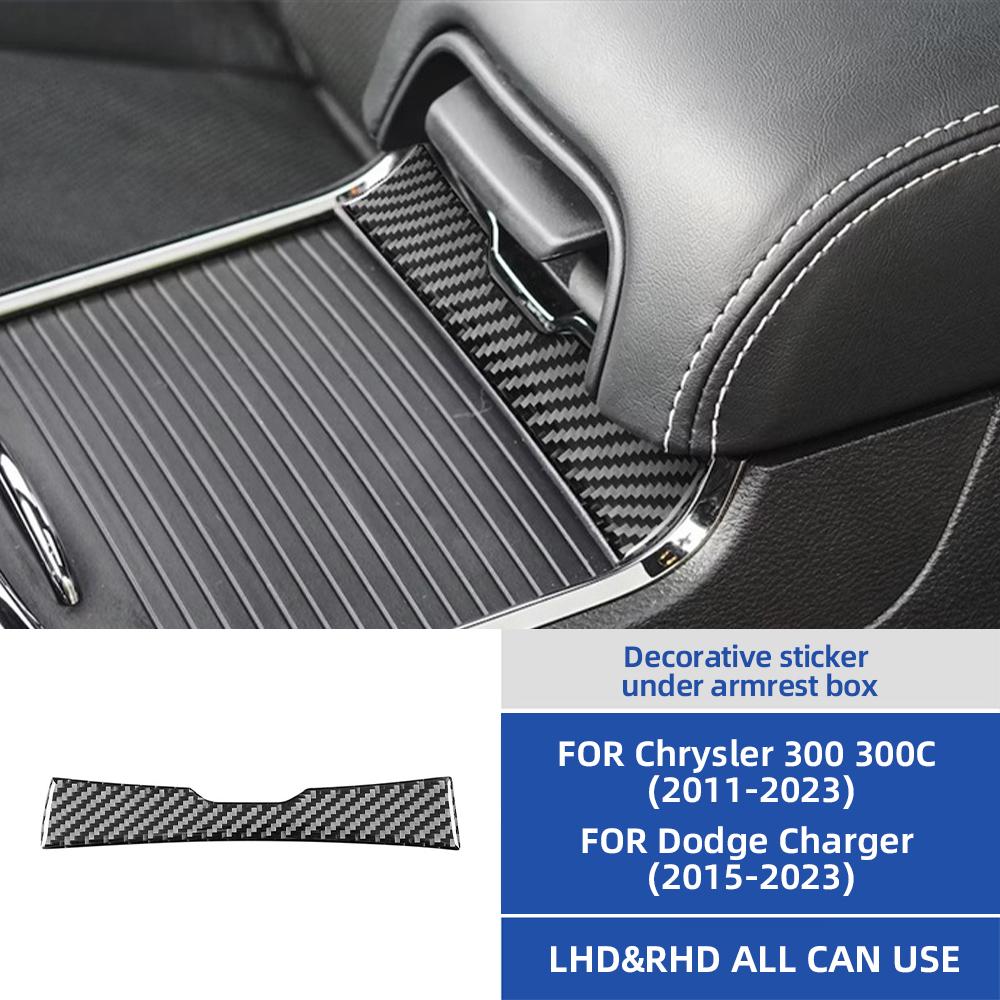 Carbon Fiber Interior Sticker for Chrysler 300 300C Dodge Warhorse 2011-2023 Armrest Box Decal One Size
