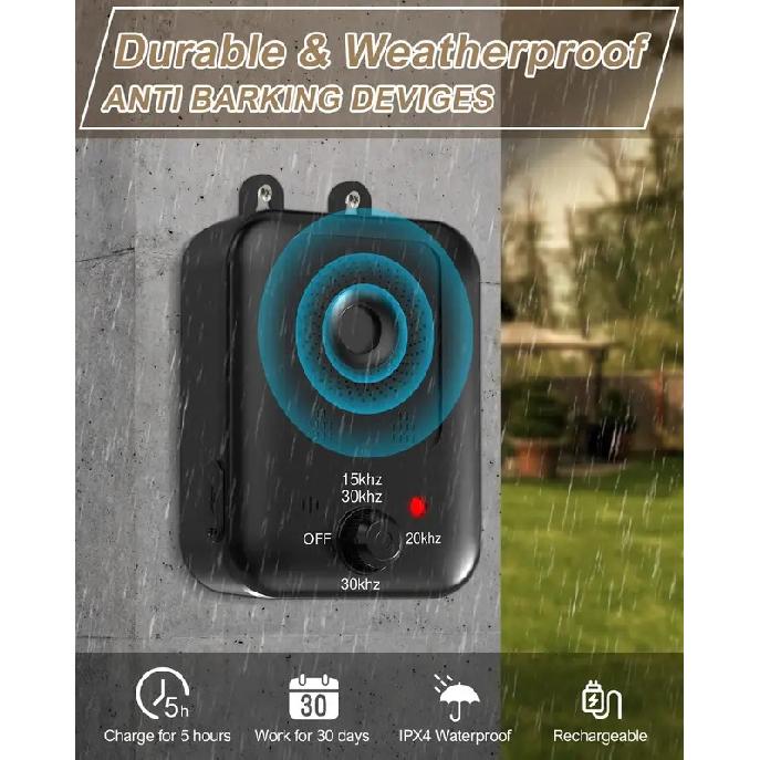Automatic Anti-barking Device for Dog Barking Control, Rechargeable Ultrasonic Dog Barking Deterrent Device, Outdoor and Indoor