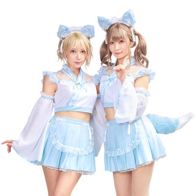 Clearstone SugarWhip Cosplay Halloween Fox Shrine Maid Women's Blue