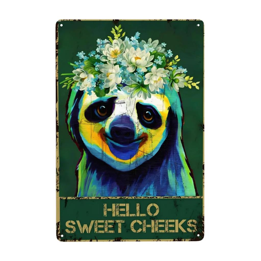 pc Vintage Sloth Metal Sign Thats What I Do I Read Book I Know Things for Home Wall Decor Mural Inspirational Quotes x Inch