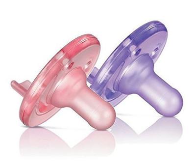 Philips Avent Soothie Pacifier Pacifier Silicone for Months 2 Pack 0-3 (Pink & Purple) [Item]