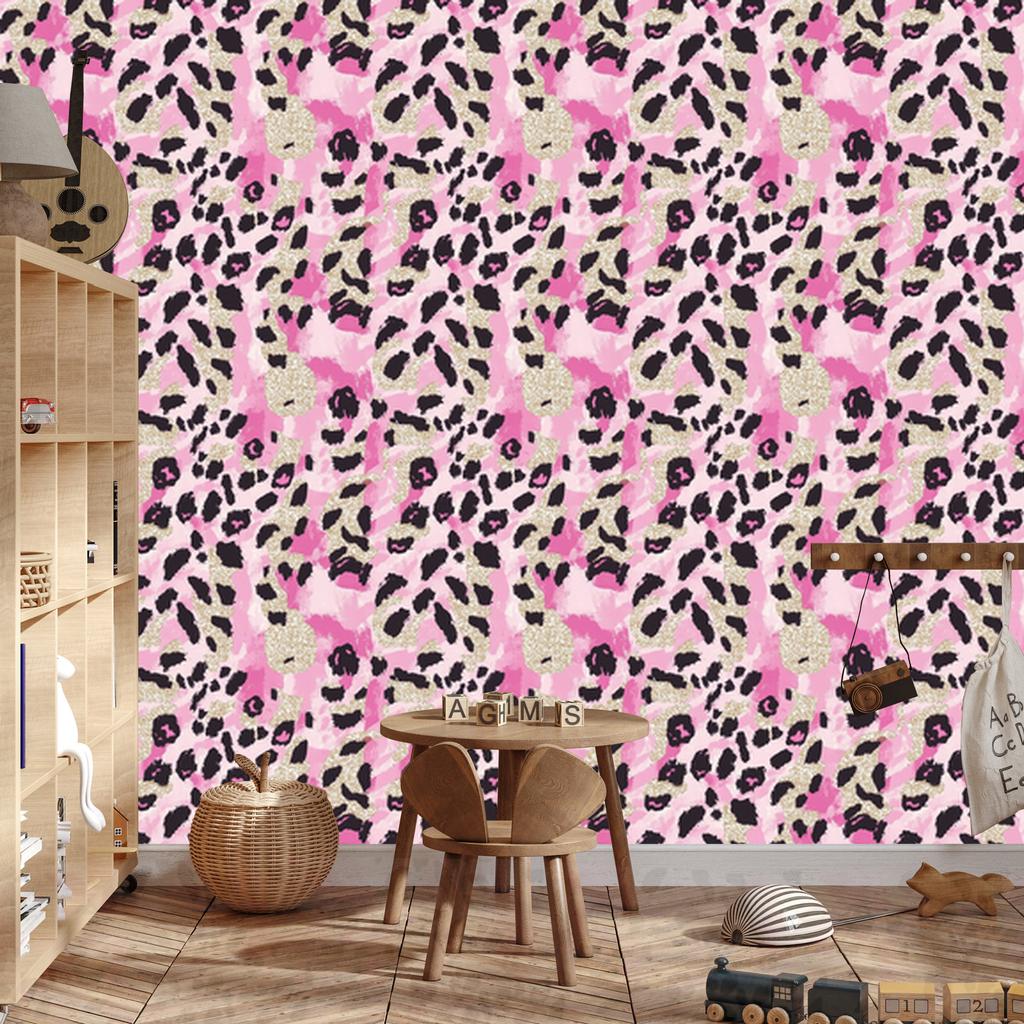 Pink glitter leather wallpaper powder pink, beige and purple 50x1000