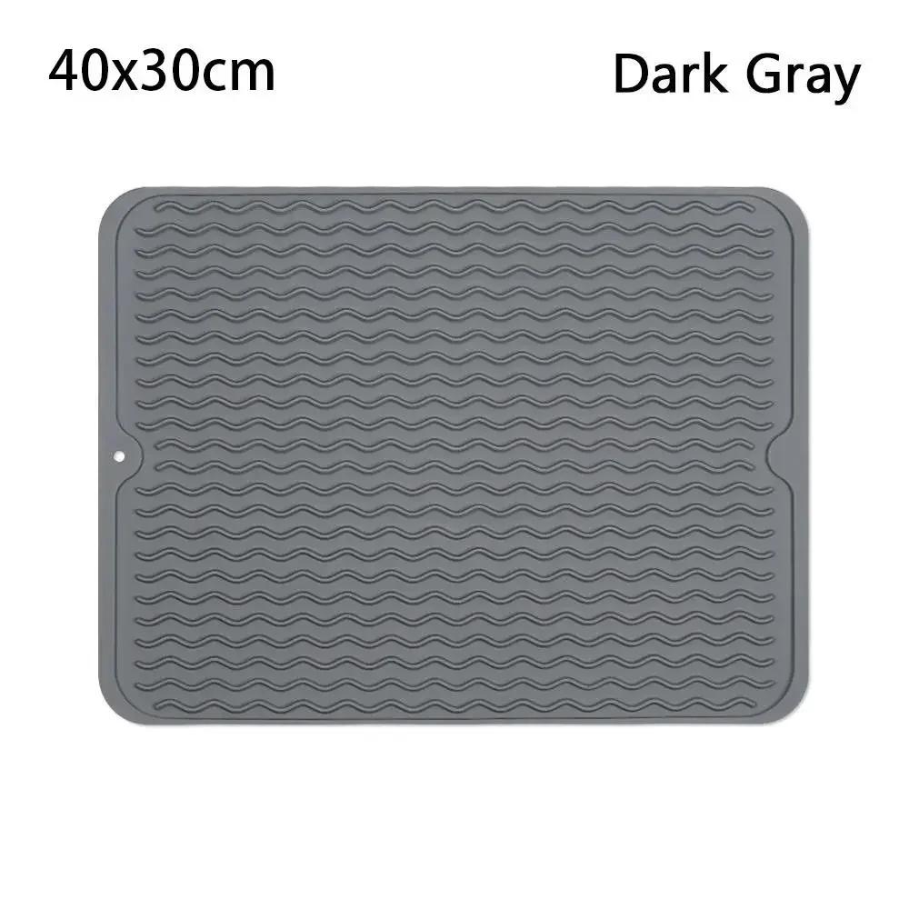 1Pcs Wave Draining Pad Silicone Drying Mat New Non-slip Dish Holder Table Mat Kitchen Placemat Foldable Heat Insulation Pad
