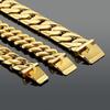 European & American Hot-Selling 32mm Thick Cuban Chain Bracelet Set - Bold Gold Titanium Steel Design