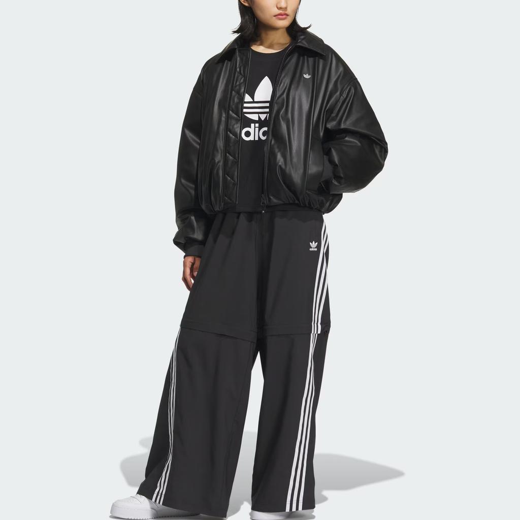 Adidas Originální FW25 PU péřová bunda Jednobarevná s logem Ležérní Teplá Volná Kachní peří Dlouhý rukáv Péřová bunda Dámská bunda KC2647