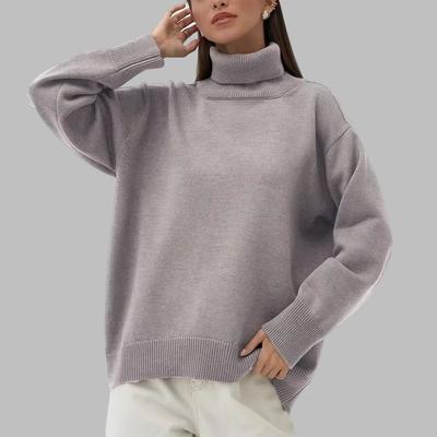 Autumn Winter Women Turtleneck Sweater Warm Pullover Thick Oversize Black Knitted Camel Top Sweaters for Women
