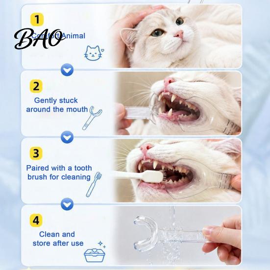Cat Oral Cleaning Aid Pet Tooth Brushing Helper, Clear Teeth Aid, Reusable Dental Care Equipment Tool, Holds The Lip Aside for Dogs Cats Easy