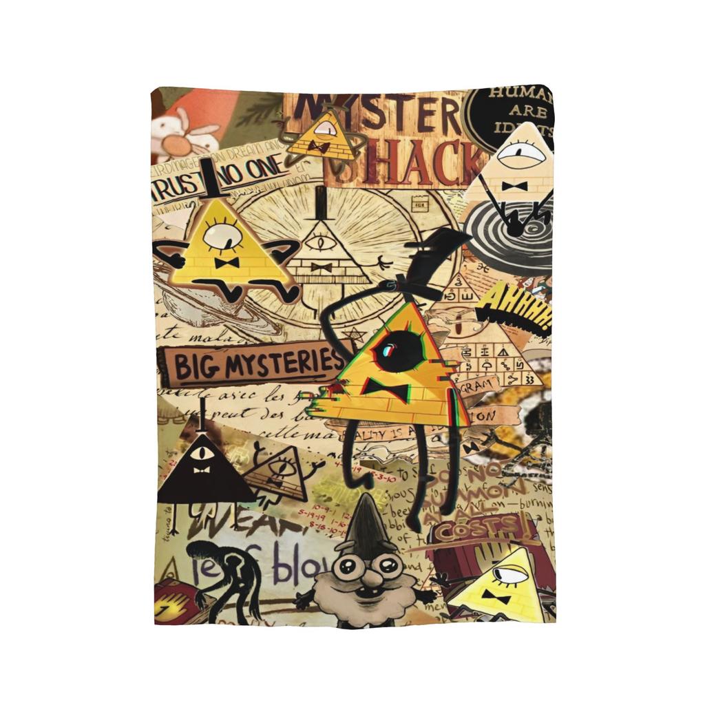 Gravitys Falls Fleece Throw Blanket Bill Cipher Mystery Blankets for Bedding Couch Lightweight Thin Plush Thin Quilt,