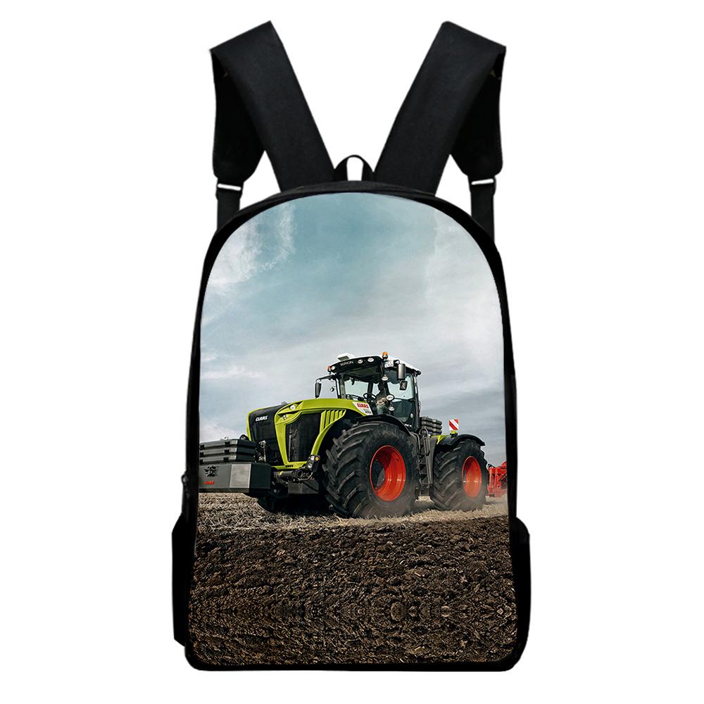 Klassiek Nieuwigheid tractorpatroon Notitieboek Rugzakken leerling Schooltassen 3D Print Oxford Waterdicht Jongens/Meisjes Laptop Rugzakken One size