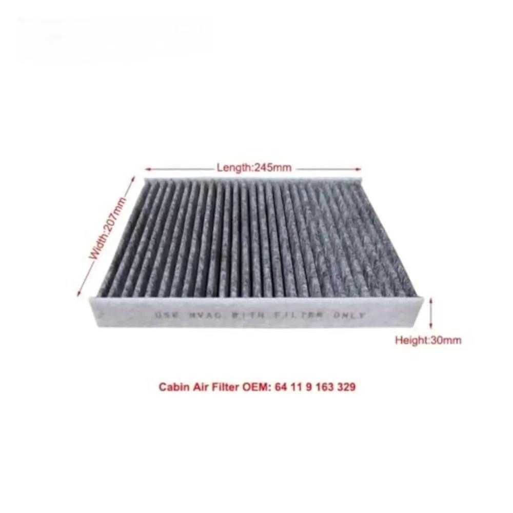 2PCS Pollen Cabin A/C Air Filter For BMW 5 Series F07 F10 F11 520d 520i 528i 530i 550i M5 N47 N52 N55 64119163329 Air Filters 7