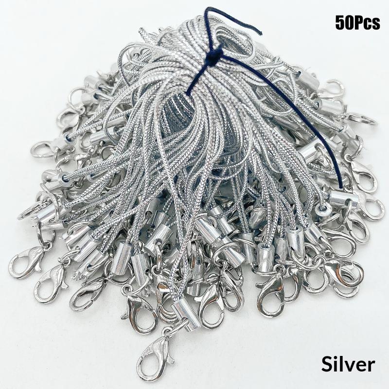 50Pcs Polyester Cord Lobster Clasp Cell Phone Lanyard Cords For Keychain Crafts Handmade Phone Rope Toys Diy Jewelry Making