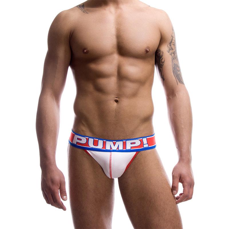 Men's Colorful Cotton Double T-back U-Convex Butt-Lifting Briefs - PUMP! 086.
