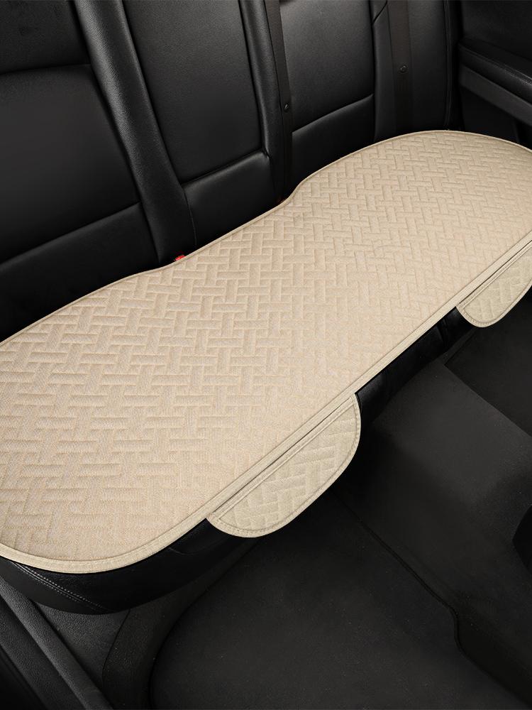 Linen Car Seat Cover Suitable For All Seasons, Small Three Piece Single Seat Anti-Skid Protector, Universal For Most Suvs, Truck