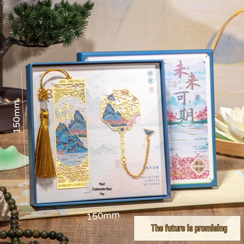 Koi Bookmark Gift Box: Custom Brass Metal Chinese Style for Graduation