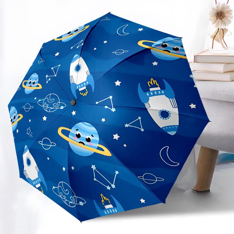 1pc Space-themed Folding Umbrella, Durable, Suitable for Outdoor Activities or Rain, Suitable for Commuting yy251027052