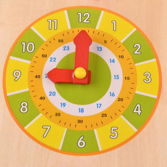 Kids Wooden Clock Toy Time Date Month Weather Season Preschool Learning Multi-function Portable Toddlers Early Educational Clock Toy