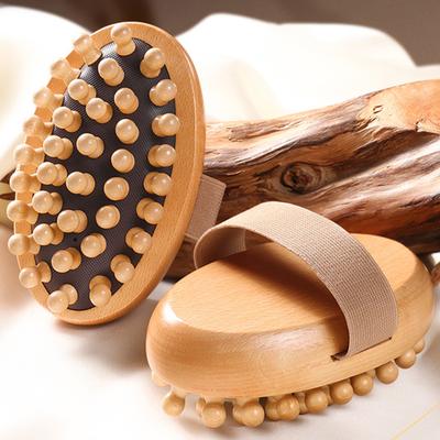 Cepillo de Masaje Corporal de Madera con Correa de Mano Ergonómico Hombres Mujeres Meridiano Hombro Cuello Cuerpo Masajeador Anticelulítico Exfoliante Herramienta Guasha