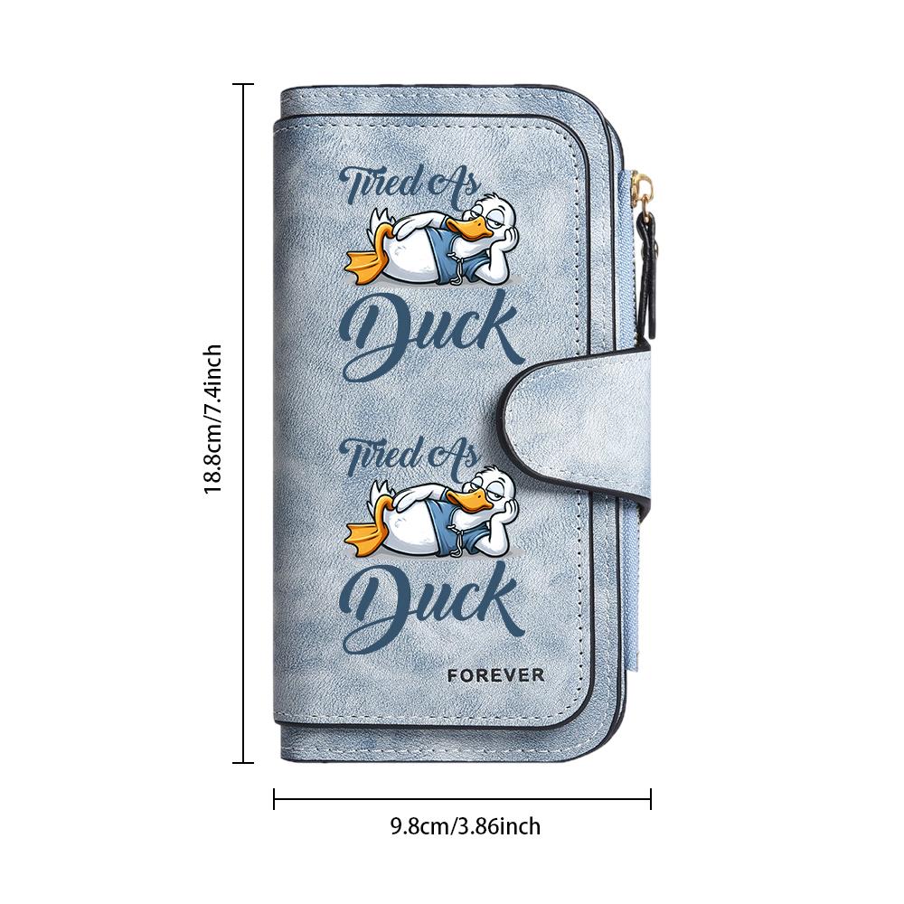 Cute Cartoon Duck Print Long Wallet Fashion Multi Card Holder Purse