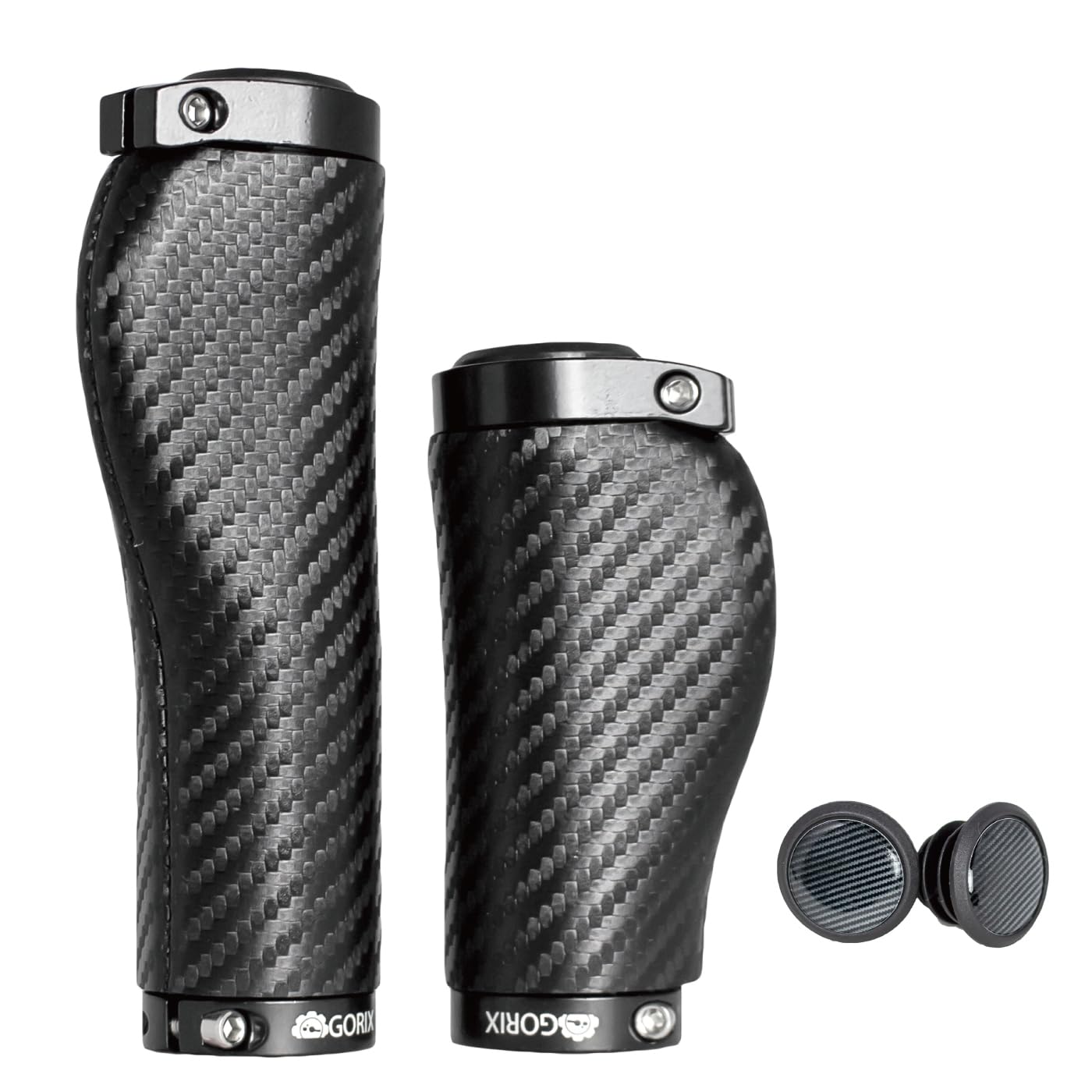 

GORIX Bicycle Carbon Fiber Pattern Long and Short Pair x for Cross and Paired with Short Suitable for Cross and Mini Velo x Short Grips, (GX-BONC6 чёрный