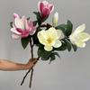 Groot Kunstmatig Magnolia Bloemenboeket met PU Bloemblaadjes - Bruiloft & Fotografie Prop