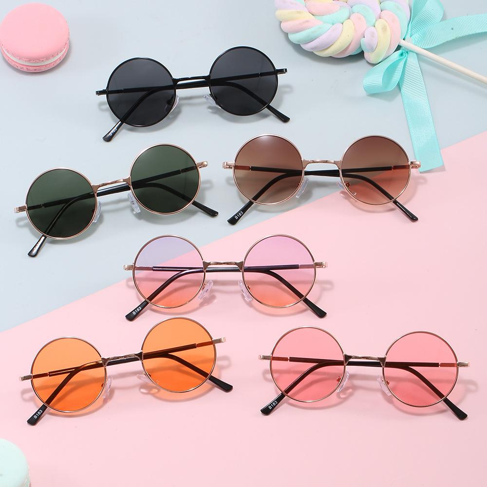Kids Fashion Sunglasses with UV400 Protection Round Frame Children's Glasses Trendy Sun Shades for Beach Daily Sun Protection