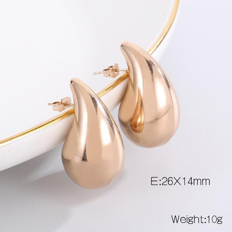 Earrings Fashion Simple Tears Eyes Earrings Temperament Versatile Glossy Comma Hollow Earrings