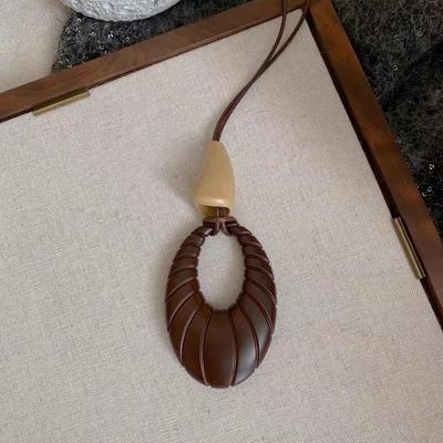 2026 Chic Chinese Pendant Necklace for Women - Elegant, Irregular Design Clavicle Chain, Long Style