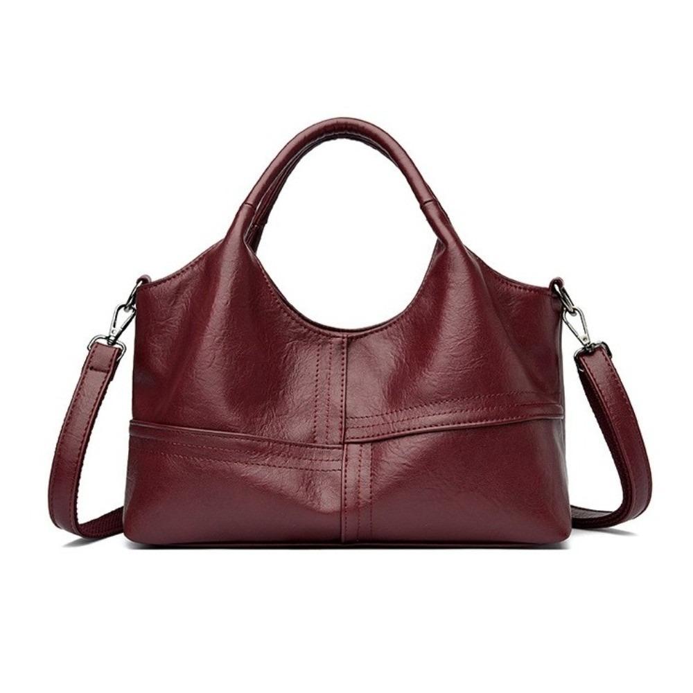 Elegant Soft Leather Crossbody Bag Multi-Compartment Large Capacity Shoulder Bag Handle Messenger Bag Female