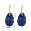Women Natural Gem Water Drop Earrings European Popular Amethyst Lapis Lazuli Elegant Fashion Ear Accessory