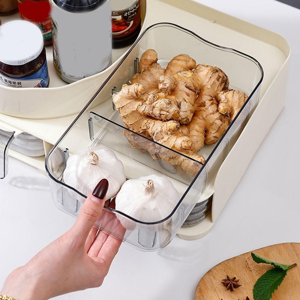 Large Capacity Countertop Seasoning Box Rotatable Condiment Box Practical Sugar Salt Jar  Kitchen