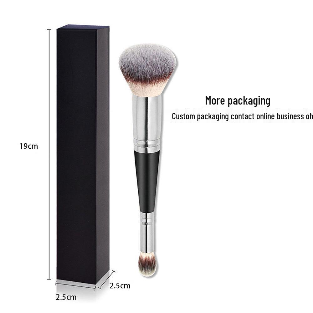 Dual-Ended Foundation and Concealer Brush - Multi-use Blush, Contour, and Nose Shadow Makeup Tool