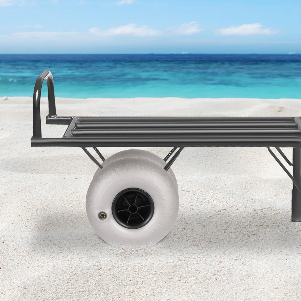 Wide Beach Sand Wheels, 2-Pack Balloon Tires for Kayak Dolly & Boat Trailer, Heavy Load Carrier, All-Terrain Replacement Tires