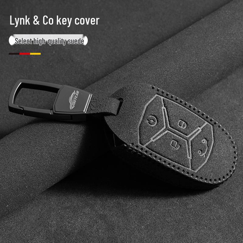 Lynk & Co Key Bag: Suede Trim Protective Case with High-Grade Buckle for Models 03/01/05/06/09.