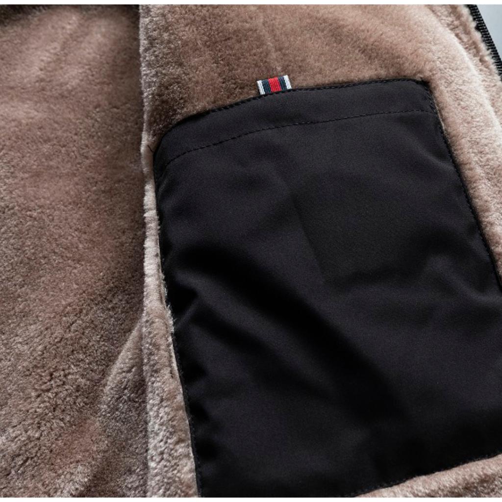 WTEMPO Men Winter Casual Classic Warm Thick Fleece Parkas Jackets Men Autumn Fashion Pockets Windproof Large Size Parka