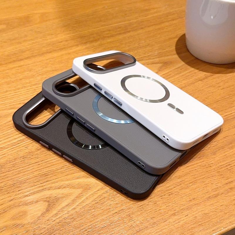 Plain Leather with Magnetic Ring Case For Google Pixel 10 Pro XL Pixel 10 pro 10a Lens Heightening Protects Camera Cover