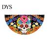 Colorful Cemetery Memorial Flag Day of The Dead Skull Bunting Banner, Marigold Print Fiesta Yard Sign Hanging Flag, Sugar Outdoor Party Decor